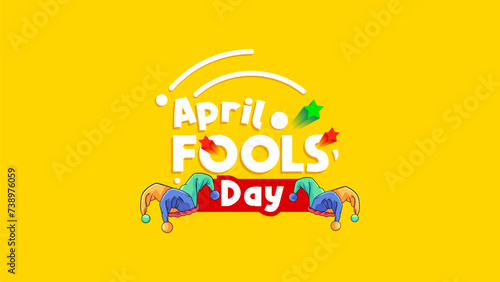 April. April Fool's day celebration. April fun is full of jokes. Celebrate April Fool's Day with a trumpet and a clown hat. celebrate the month of April