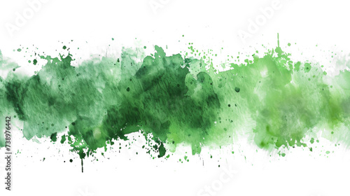 Green Watercolor Splash on Transparent Background
