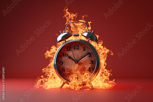 burning alarm clock