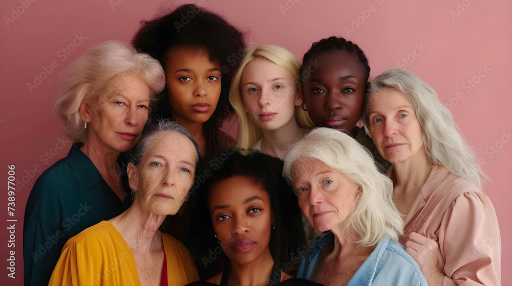 women of different ages and ethnicities brought together for diversity women of different ages and ethnicities brought together for diversity