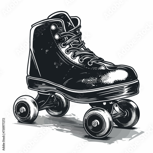 Roller skates in cartoon, doodle style. Image for t-shirt, web, mobile apps and ui. Isolated 2d vector illustration in logo, icon, sketch style, Eps 10. AI Generative