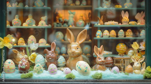 Easter Chocolate Shop Window Display - Easter Wonderland in Chocolate - Easter Bunny - Easter - Easter Eggs - Chocolate photo