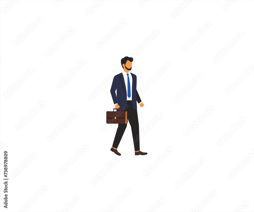 man goes to work morning flat design man goes to work morning flat design