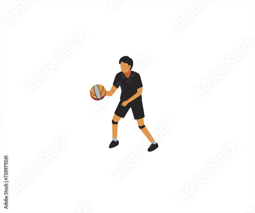 volleyball player flat design © dinny