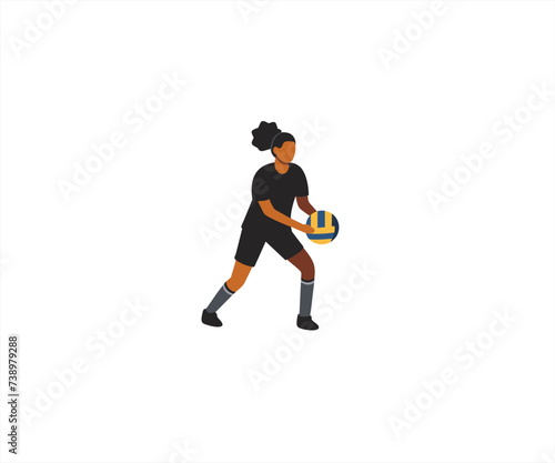 volleyball player flat design