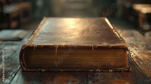 Shining Holy Bible - Ancient Book On Old Table © STORYTELLER