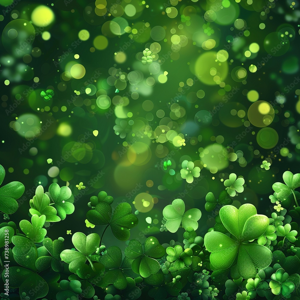 illustration of green blurry clover leaves background ai generated illustration of green blurry clover leaves background ai generated