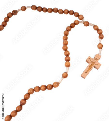 wooden rosary with a cross transparent background 