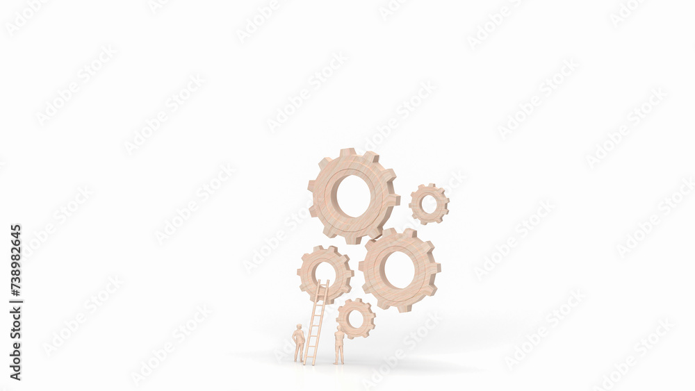 The Gear group and Man Figure for Business concept 3d rendering. The Gear group and Man Figure for Business concept 3d rendering.
