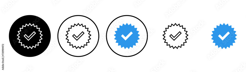verified icon set. verification check mark. approved icon verified icon set. verification check mark. approved icon