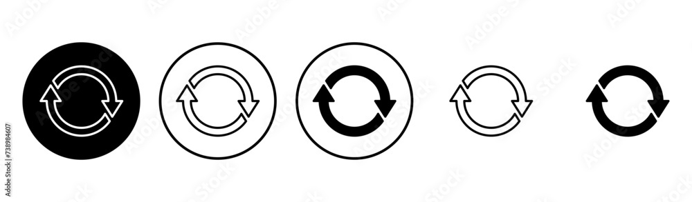 Refresh icon set. Reload icon vector. Update icon. Refresh icon set. Reload icon vector. Update icon.