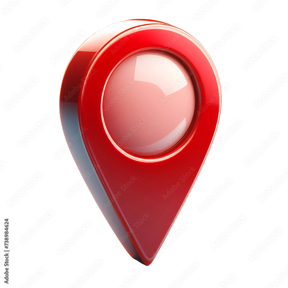 Glossy red destination map pointer icon, cut out Glossy red destination map pointer icon, cut out