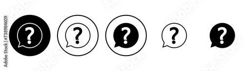 Question icon set. question mark icon vector.