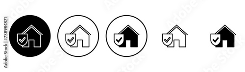 House insurance icon set. house protection icon.