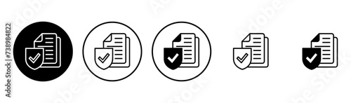 Insurance icon set. insurance symbol vector