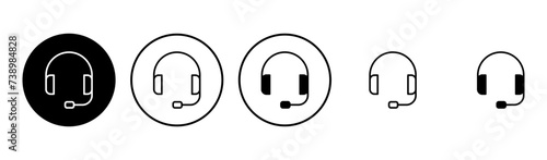 Headphone icon set. Headvector icon symbols photo