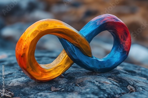A couple of rings resting on top of a rock.
