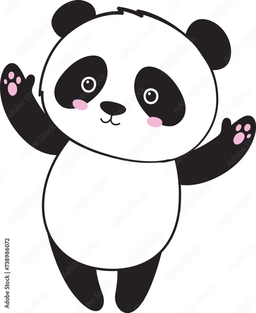 Obraz premium Panda Animal Doodle