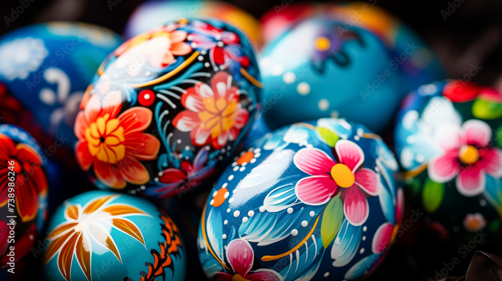 Colorful Hand-Painted Easter Eggs Colorful Hand-Painted Easter Eggs