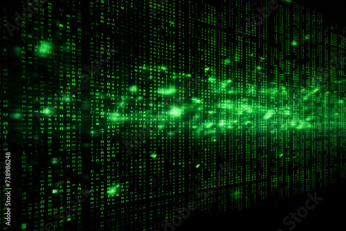 Dynamic Digital Data Stream - Abstract Green Computer Background © Dmitry Rukhlenko