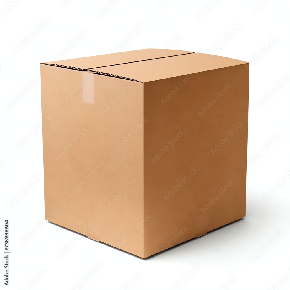 a cardboard box, studio light , isolated on white background a cardboard box, studio light , isolated on white background