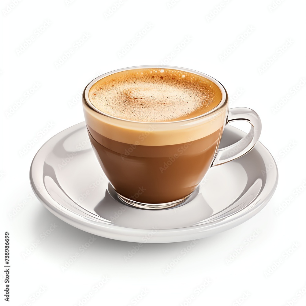 Obraz premium a closeup of classic fresh espresso, studio light , isolated on white background