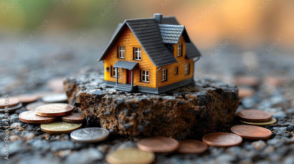 custom made wallpaper toronto digitalReal estate market crisis with a house sucked into debt.