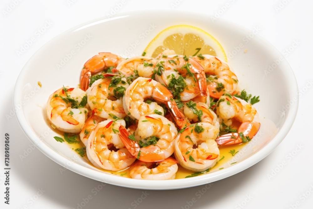 Speedy Shrimp Scampi , white background, fast food. Speedy Shrimp Scampi , white background, fast food.