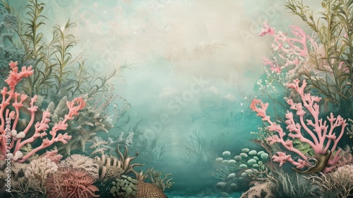 Vibrant Underwater Fantasy Oil Painting Background