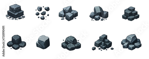 Diverse Stone Heap Ensemble, Nature's Geological Symphony, An Ode to Earth's Mineral Diversity, Varied Pebble Stack Sequence