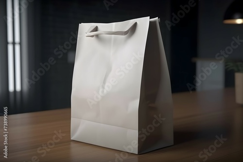Blank paper bag package .highly detailed, realistic, photo realistic, octane render, 4K, 8K, UHD, hyper detailed