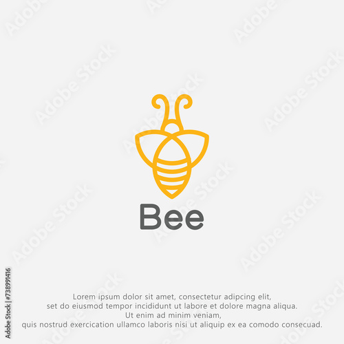 Bee line abstract geometric logo vector.