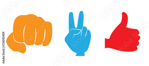 Hand signs icon set. Hand signs icon vector illustration