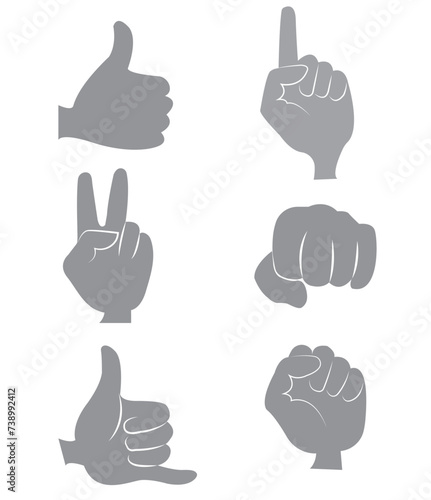 Hand signs icon set. Hand signs icon vector illustration