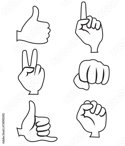 Hand signs icon set. Hand signs icon vector illustration