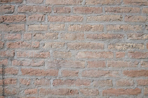 Old red brick wall pattern. Vintage brickwork. Design background.