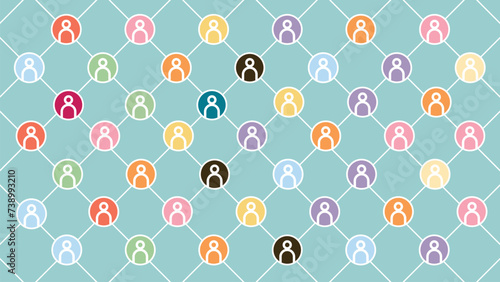 diversity equity Inclusion and belonging line vector networking vector set, line people vector illustration for background