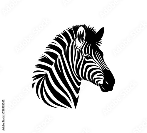 zebra simple logo icon vector horse minimal negative space