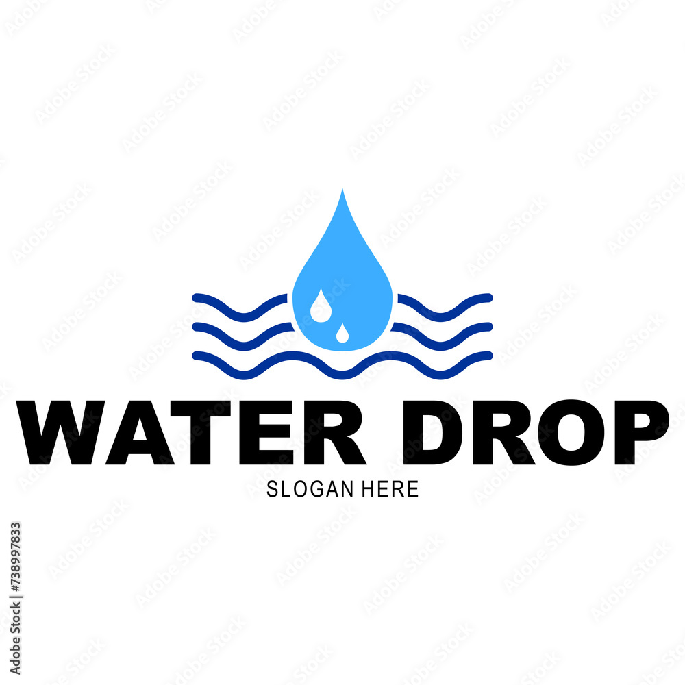 Abstract blue water drop. Vector logo design template. Water Logo Template Design Vector. Logo company Abstract blue water drop. Vector logo design template. Water Logo Template Design Vector. Logo company