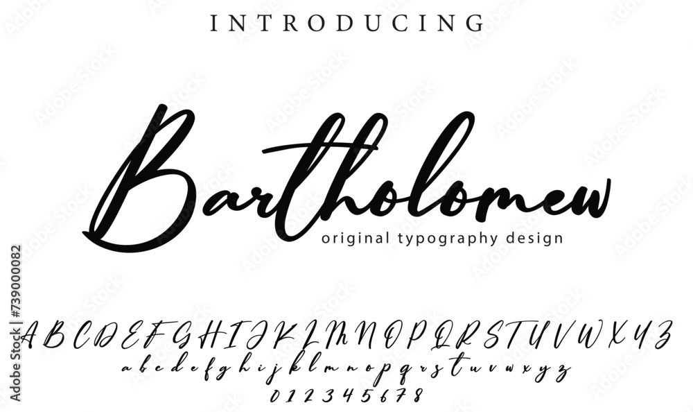 Bartholomew Font Stylish brush painted an uppercase vector letters, alphabet, typeface
