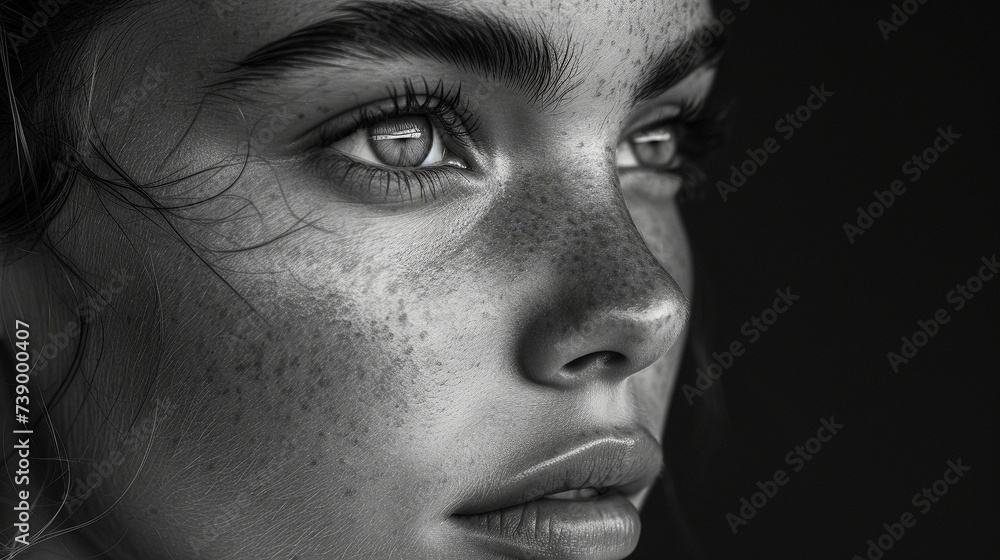 Naklejka premium Perfect Imperfection: Authentic Beauty and Unretouched Realness
