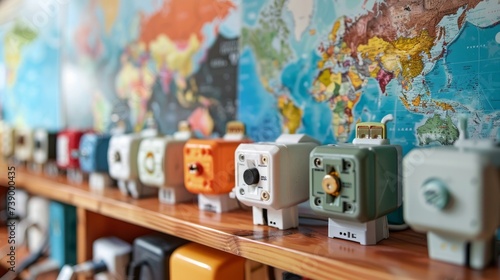 Different universal plug adapters, travel adapters photo