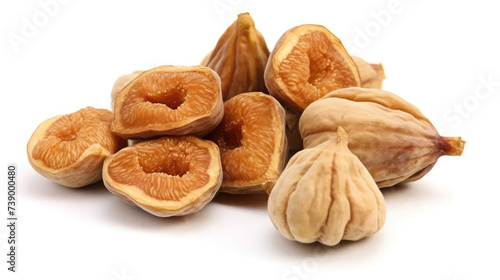 dried figs pile on white background. Healthy food, healthy lifestyle