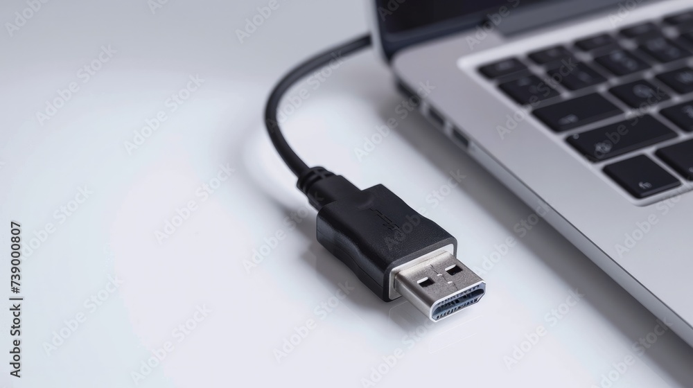 Isolated on a white background, a laptop AC adapter Isolated on a white background, a laptop AC adapter