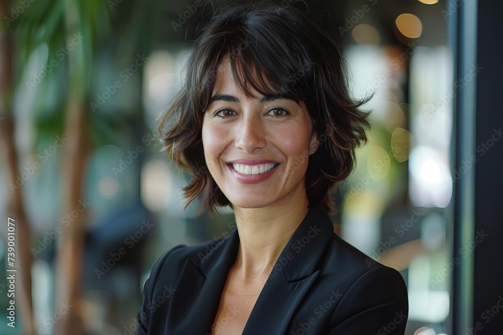 Portrait of a confident and successful businesswoman of diverse background Smiling warmly in a professional setting Exuding leadership and positivity. Portrait of a confident and successful businesswoman of diverse background Smiling warmly in a professional setting Exuding leadership and positivity.