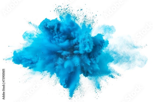 Vibrant explosion of cyan blue holi powder Creating a dynamic and colorful burst. ideal for festival celebrations Creative projects And background designs