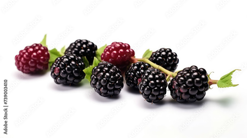 blackberries on white isolated background, fresh fruits with bright colors. blackberries on white isolated background, fresh fruits with bright colors.