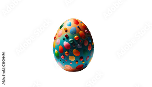 Uovo pitturato con tanti colori, senza sfondo photo