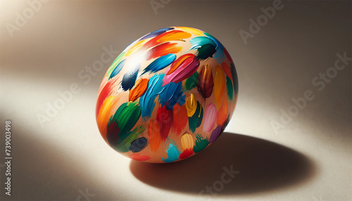 Uovo pitturato con tanti colori photo