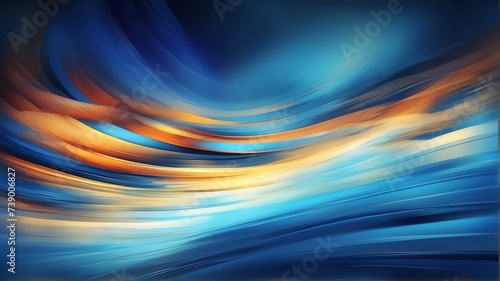 Blue motion blur abstract background from Generative AI